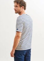 Saint James Unisex LEVANT MODERN V4HD46 Breton Stripe Short Sleeve Shirt Soft Cotton ECRU/NAVY - Image 5