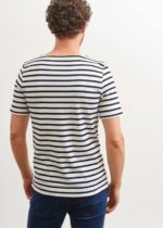 Saint James Unisex LEVANT MODERN V4HD53 Breton Stripe Short Sleeve Shirt Soft Cotton WHITE/BLACK - Image 5