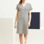 Saint James Unisex MENERBES V4HD82 Breton Striped Dress by Romain Brifault Heavyweight Cotton ECRU/NAVY