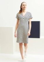 Saint James Unisex MENERBES V4HD82 Breton Striped Dress by Romain Brifault Heavyweight Cotton ECRU/NAVY