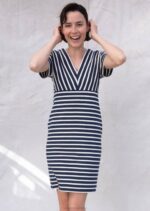 Saint James Unisex MENERBES V4HD83 Breton Striped Dress by Romain Brifault Heavyweight Cotton NAVY/ECRU