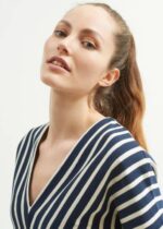 Saint James Unisex MENERBES V4HD83 Breton Striped Dress by Romain Brifault Heavyweight Cotton NAVY/ECRU - Image 3