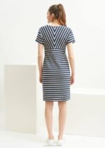 Saint James Unisex MENERBES V4HD83 Breton Striped Dress by Romain Brifault Heavyweight Cotton NAVY/ECRU - Image 4