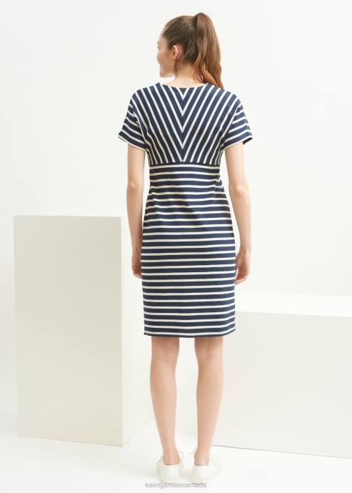 Saint James Unisex MENERBES V4HD83 Breton Striped Dress by Romain Brifault Heavyweight Cotton NAVY/ECRU - Image 4
