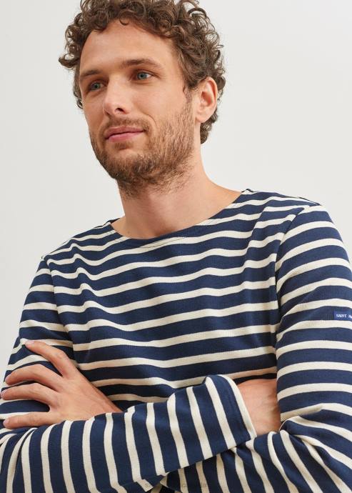 Saint James Unisex MERIDIEN MODERNE V4HD150 Original Breton Shirt Heavyweight Cotton NAVY/ECRU - Image 2