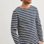 Saint James Unisex MERIDIEN MODERNE V4HD150 Original Breton Shirt Heavyweight Cotton NAVY/ECRU