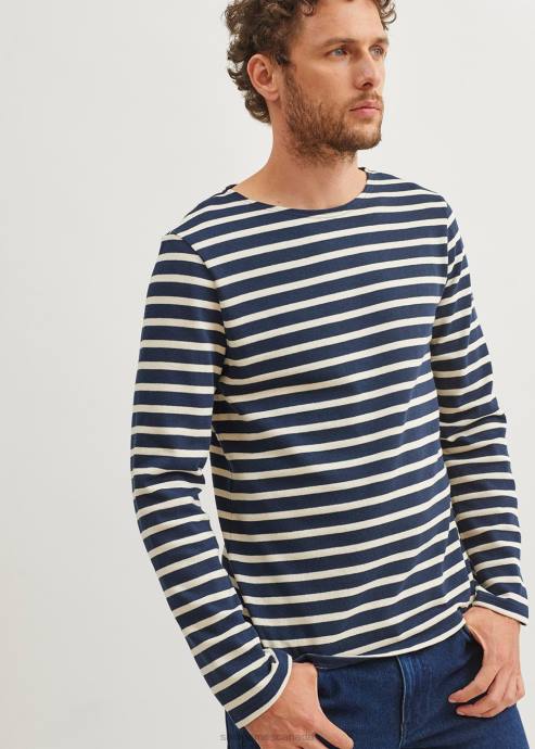 Saint James Unisex MERIDIEN MODERNE V4HD150 Original Breton Shirt Heavyweight Cotton NAVY/ECRU - Image 1
