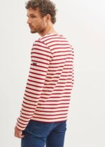 Saint James Unisex MERIDIEN MODERNE V4HD159 Original Breton Shirt Heavyweight Cotton ECRU/MAROON - Image 2