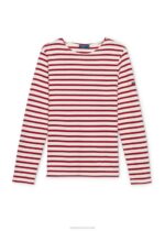 Saint James Unisex MERIDIEN MODERNE V4HD159 Original Breton Shirt Heavyweight Cotton ECRU/MAROON - Image 4