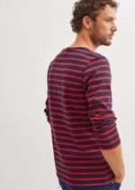Saint James Unisex MERIDIEN MODERNE V4HD161 Original Breton Shirt Heavyweight Cotton NAVY/RED - Image 6
