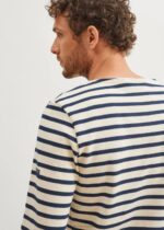Saint James Unisex MERIDIEN MODERNE V4HD8 Original Breton Shirt Heavyweight Cotton ECRU/NAVY - Image 4
