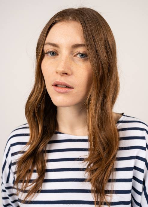 Saint James Unisex MINQUIERS DROP II V4HD40 Drop-Shoulder Breton Striped Shirt Soft Cotton Straight Fit WHITE/NAVY - Image 5