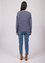 Saint James Unisex MINQUIERS DROP II V4HD66 Drop-Shoulder Breton Striped Shirt Soft Cotton Straight Fit NAVY/WHITE - Image 5