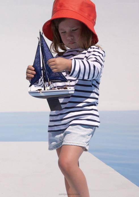 saint_james_unisex_minquiers_kids_v4hd173_authentic_breton_shirt_for_kids_in_soft_cotton_white_navy.jpg Saint James Unisex MINQUIERS KIDS V4HD173 Authentic Breton Shirt for Kids in Soft Cotton WHITE/NAVY - Image 1