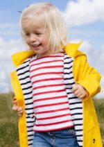 Saint James Unisex MINQUIERS KIDS V4HD175 Authentic Breton Shirt for Kids in Soft Cotton WHITE/RED - Image 4
