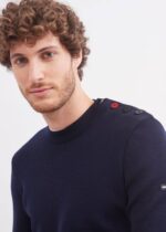 Saint James Unisex MONDIOVISION V4HD153 Wool France Sweater NAVY/MULTICO - Image 3