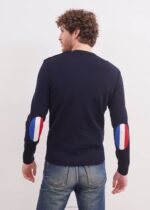 Saint James Unisex MONDIOVISION V4HD153 Wool France Sweater NAVY/MULTICO - Image 4