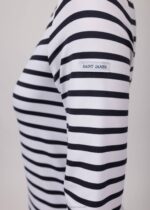 Saint James Unisex PHARE V4HD65 Boat Neck Striped Tunic with Slits Stretch fabric with UV Protection WHITE/NAVY - Image 6