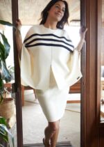 Saint James Unisex POMMERAYE V4HD123 Wool Skirt by Romain Brifault IVORY