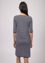Saint James Unisex PROPRIANO III V4HD41 Form-Fitting Nautical Stripe Dress Anti-UV Stretch Fabric NAVY/WHITE - Image 4