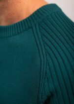 Saint James Unisex SIENNE V4HD149 Contrasting Rib Sweater 100% Wool EMERALD GREEN - Image 5