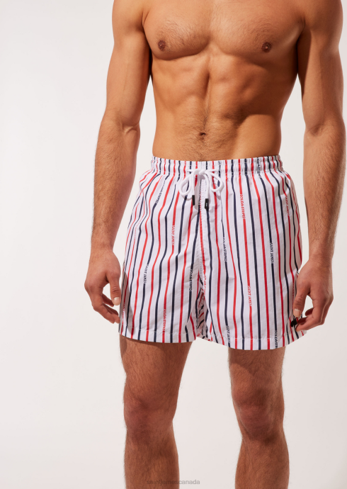Saint James Unisex SOLID & STRIPED V4HD141 The Classic WHITE/NAVY/RED - Image 2