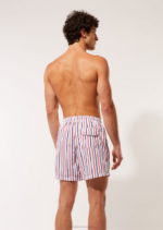 Saint James Unisex SOLID & STRIPED V4HD141 The Classic WHITE/NAVY/RED - Image 4