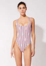 Saint James Unisex SOLID & STRIPED V4HD34 The Reversible Anne-Marie WHITE/NAVY/RED - Image 3