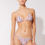 Saint James Unisex SOLID & STRIPED V4HD35 The Reversible Iris Top WHITE/NAVY/RED