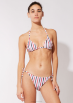 Saint James Unisex SOLID & STRIPED V4HD36 The Reversible Iris Bottom WHITE/NAVY/RED - Image 3