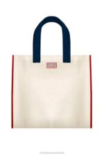 Saint James Unisex SOLID & STRIPED V4HD39 Canvas Tote With Patches MULTICO - Image 2