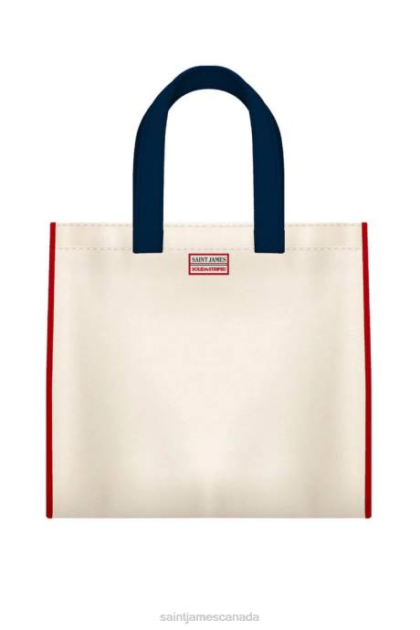 Saint James Unisex SOLID & STRIPED V4HD39 Canvas Tote With Patches MULTICO - Image 2