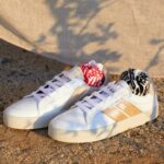 Saint James Women BASK CAVAL V4HD4 Sustainable Sneakers by Caval WHITE/GOLD LUREX