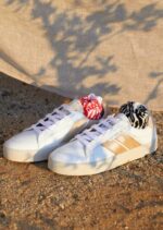 Saint James Women BASK CAVAL V4HD4 Sustainable Sneakers by Caval WHITE/GOLD LUREX