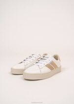 Saint James Women BASK CAVAL V4HD4 Sustainable Sneakers by Caval WHITE/GOLD LUREX - Image 4