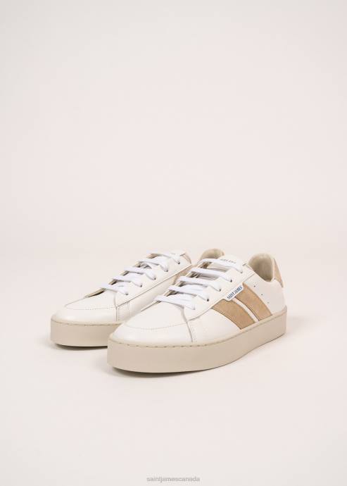 Saint James Women BASK CAVAL V4HD4 Sustainable Sneakers by Caval WHITE/GOLD LUREX - Image 4