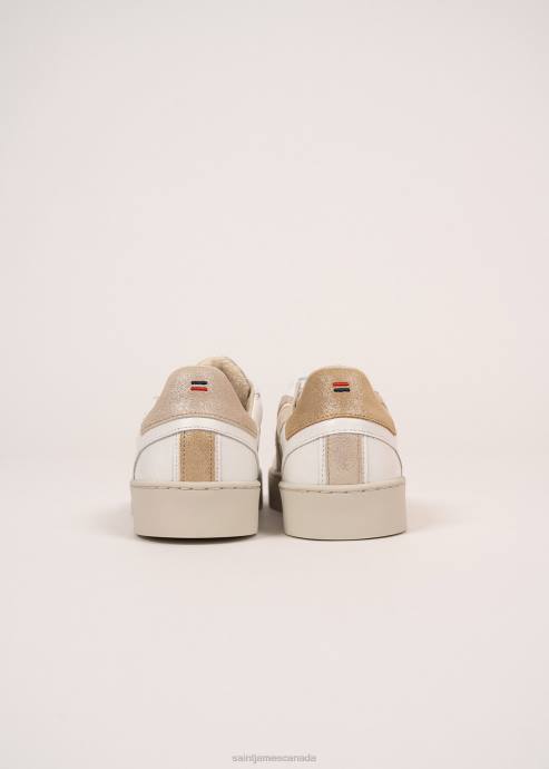 Saint James Women BASK CAVAL V4HD4 Sustainable Sneakers by Caval WHITE/GOLD LUREX - Image 5