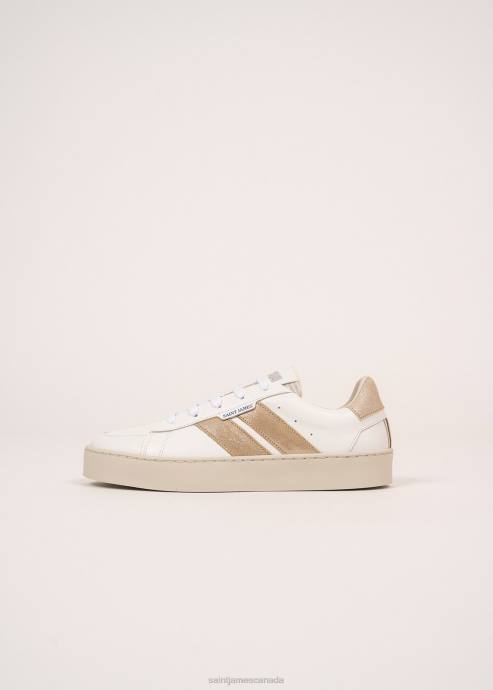 Saint James Women BASK CAVAL V4HD4 Sustainable Sneakers by Caval WHITE/GOLD LUREX - Image 6