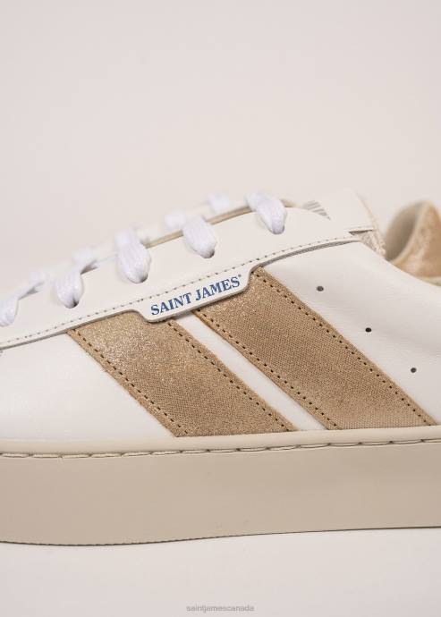 Saint James Women BASK CAVAL V4HD4 Sustainable Sneakers by Caval WHITE/GOLD LUREX - Image 8