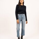 Saint James Women BREGANCON V4HD24 Breton Sweater with Jacquard Elbow Patch NAVY