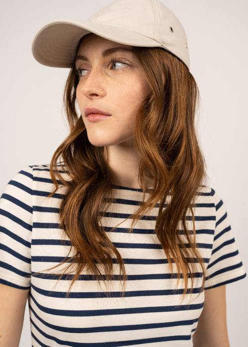Saint James Women ETRILLE II V4HD58 Nautical Stripe Tee with Short Sleeves Soft Cotton Fit ECRU/NAVY - Image 4
