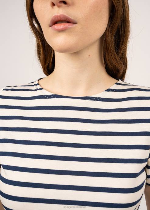 Saint James Women ETRILLE II V4HD58 Nautical Stripe Tee with Short Sleeves Soft Cotton Fit ECRU/NAVY - Image 5
