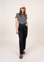 Saint James Women ETRILLE V4HD64 Nautical Stripe Tee with Short Sleeves Soft Cotton Fit NAVY/ECRU - Image 2