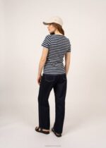 Saint James Women ETRILLE V4HD64 Nautical Stripe Tee with Short Sleeves Soft Cotton Fit NAVY/ECRU - Image 3