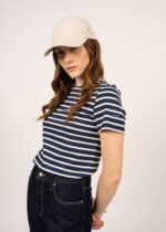 Saint James Women ETRILLE V4HD64 Nautical Stripe Tee with Short Sleeves Soft Cotton Fit NAVY/ECRU - Image 4