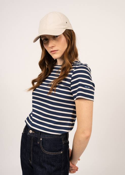 Saint James Women ETRILLE V4HD64 Nautical Stripe Tee with Short Sleeves Soft Cotton Fit NAVY/ECRU - Image 4