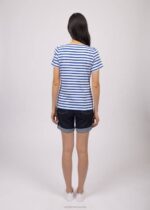 Saint James Women ETRILLE V4HD76 Nautical Stripe Tee with Short Sleeves Soft Cotton Fit WHITE/ROYAL BLUE - Image 5