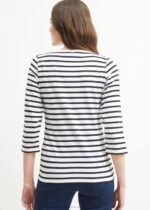 Saint James Women GALATHEE II V4HD51 Breton Striped Top with Sleeve Soft Cotton Fit WHITE/BLACK - Image 4