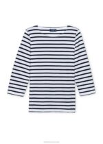 Saint James Women GALATHEE II V4HD51 Breton Striped Top with Sleeve Soft Cotton Fit WHITE/BLACK - Image 5