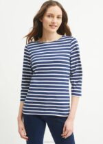 Saint James Women GALATHEE II V4HD52 Breton Striped Top with Sleeve Soft Cotton Fit NAVY/WHITE - Image 2